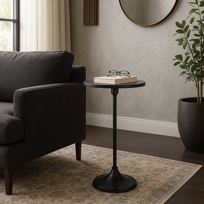 Modern Small Accent End Table with Metal Base - 27"