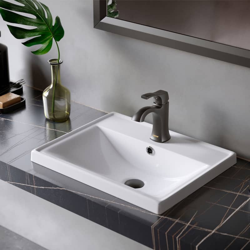 Karran Randburg KBF520 Single-Handle Single Hole Basin Bathroom Faucet with Matching Pop-up Drain