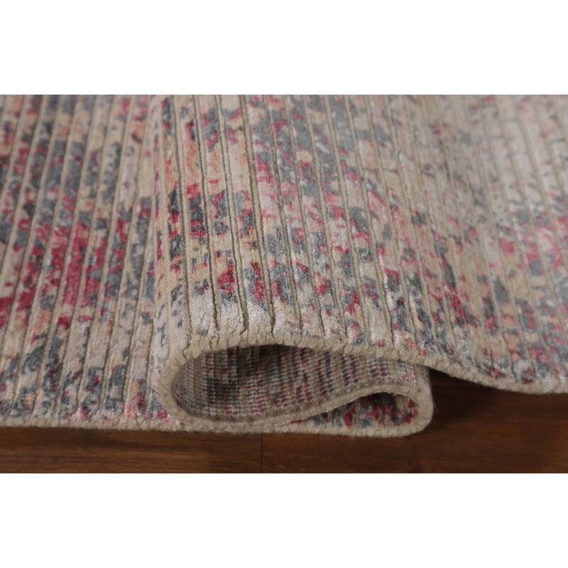 Moder / Abstract Area Rug Handmade Oriental Wool Carpet - 5'7" x 8'0"