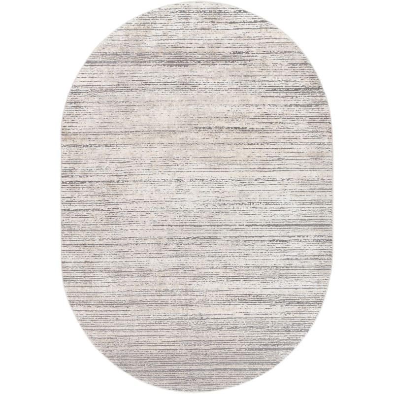 Livabliss Tranquil Modern Grey and Taupe Area Rug - Grey - 6'7" x 9'6" Oval