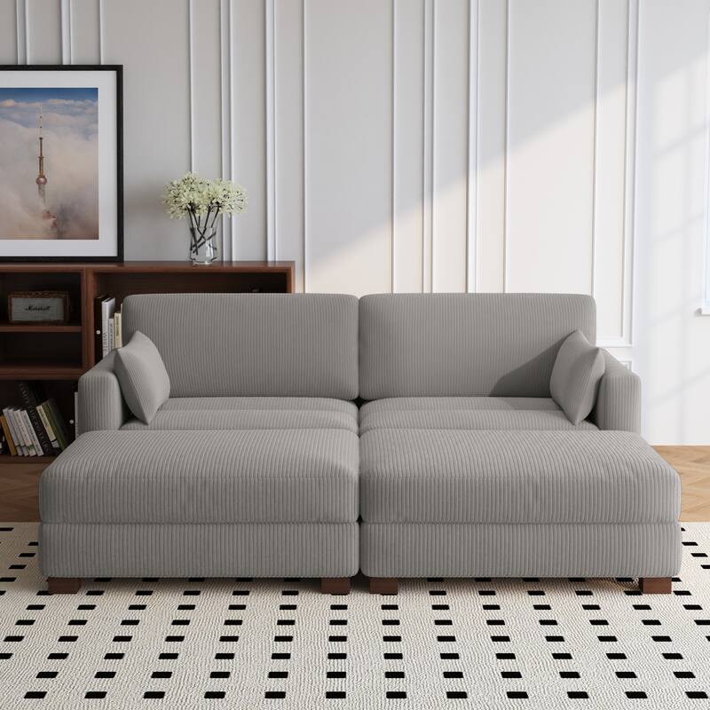 88" Convertible Larger Couch Modular Sectional Sofa Set