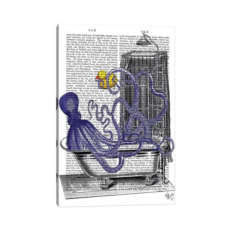 iCanvas "Octopus In Bath" by Fab Funky Canvas Print