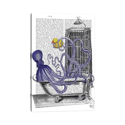 iCanvas "Octopus In Bath" by Fab Funky Canvas Print
