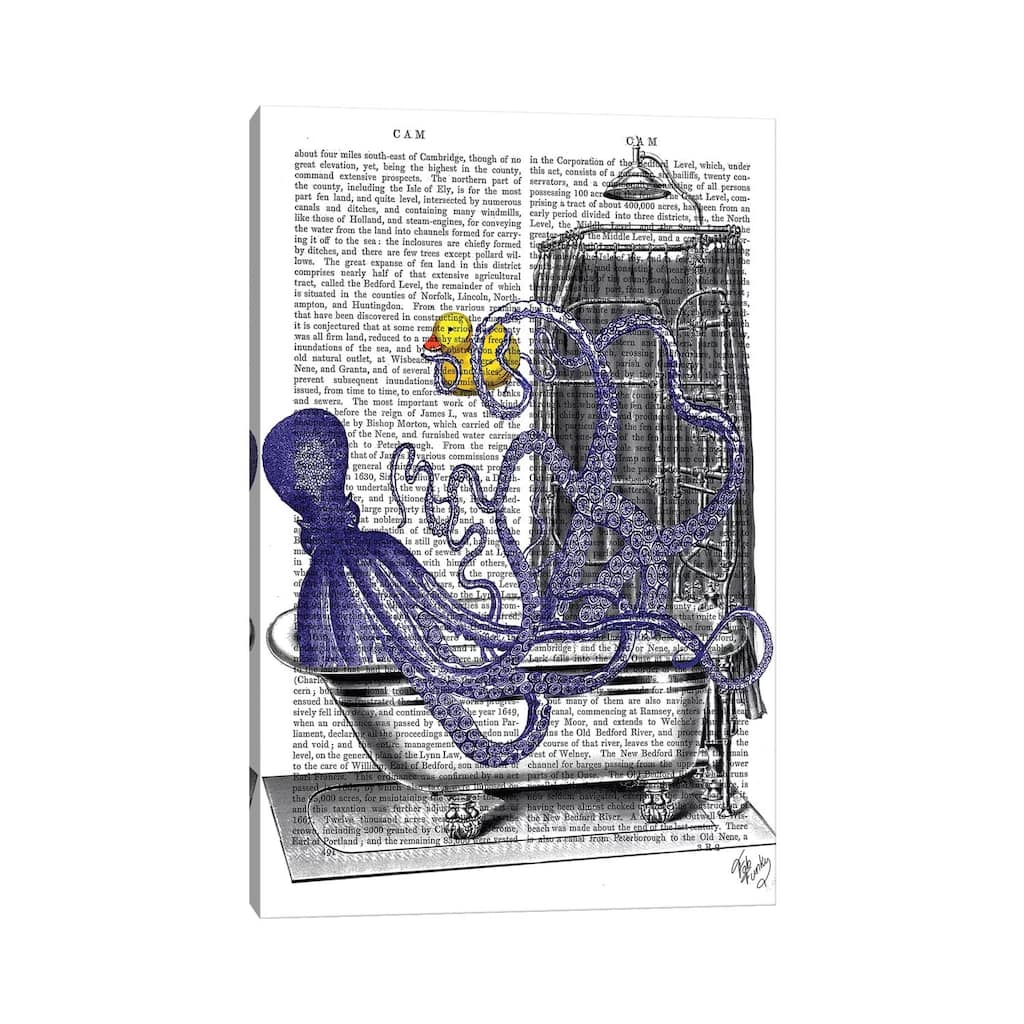 iCanvas "Octopus In Bath" by Fab Funky Canvas Print