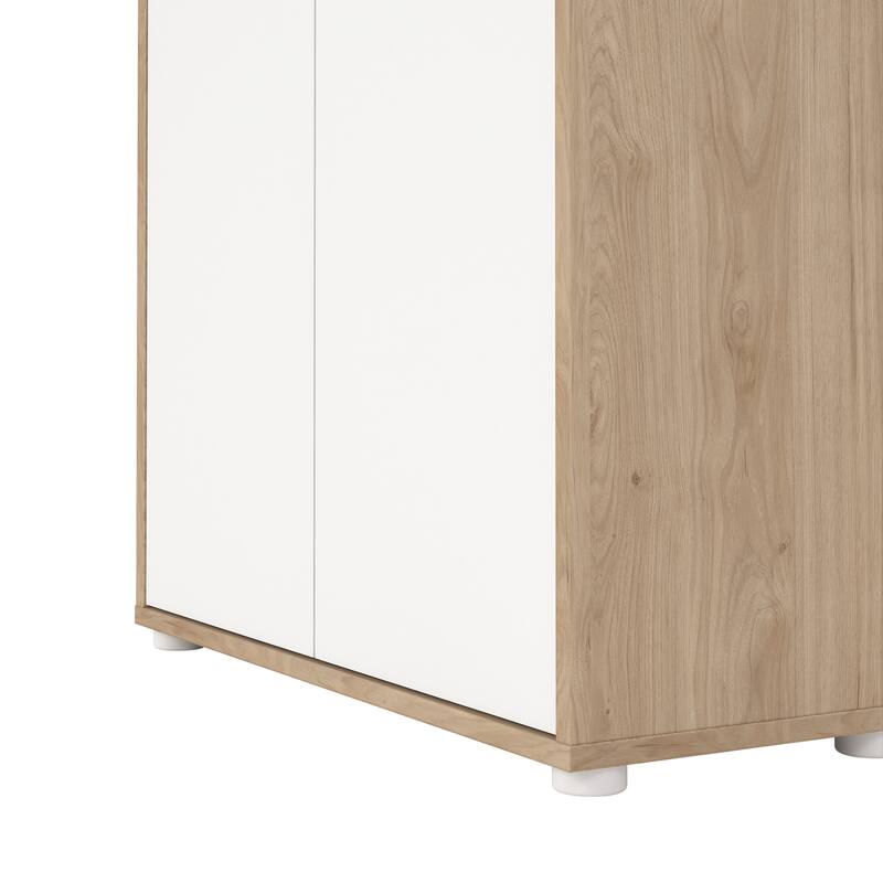 Carson Carrington Sign 6 Shelf Bookcase with 4 Doors, Home Office Storage - 13.5"D x 31.34"W x 80.59"H