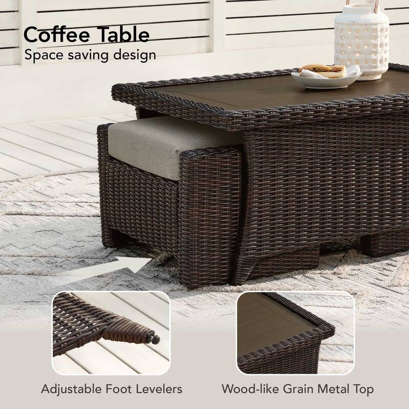 Murphy 6-Piece Outdoor Wicker Patio Furniture Conversation Sofa Sets