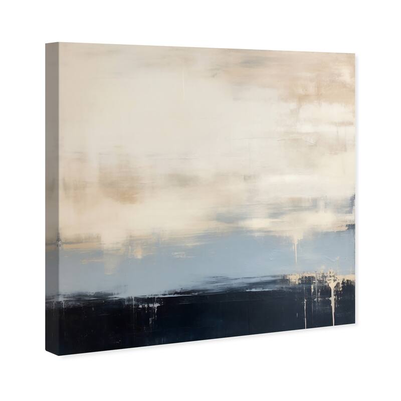 Wynwood Studio Canvas Abstract After Thunderstorm White and Antique White Modern & Contemporary Wall Art Canvas Print