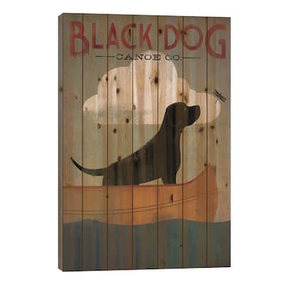 Black Dog Canoe Co. I Print On Wood by Ryan Fowler - Multi-Color