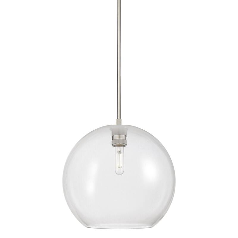 Innovations Lighting 434-1S-12-12 Crown Point Pendant Crown Point 12" - Satin Nickel / Clear