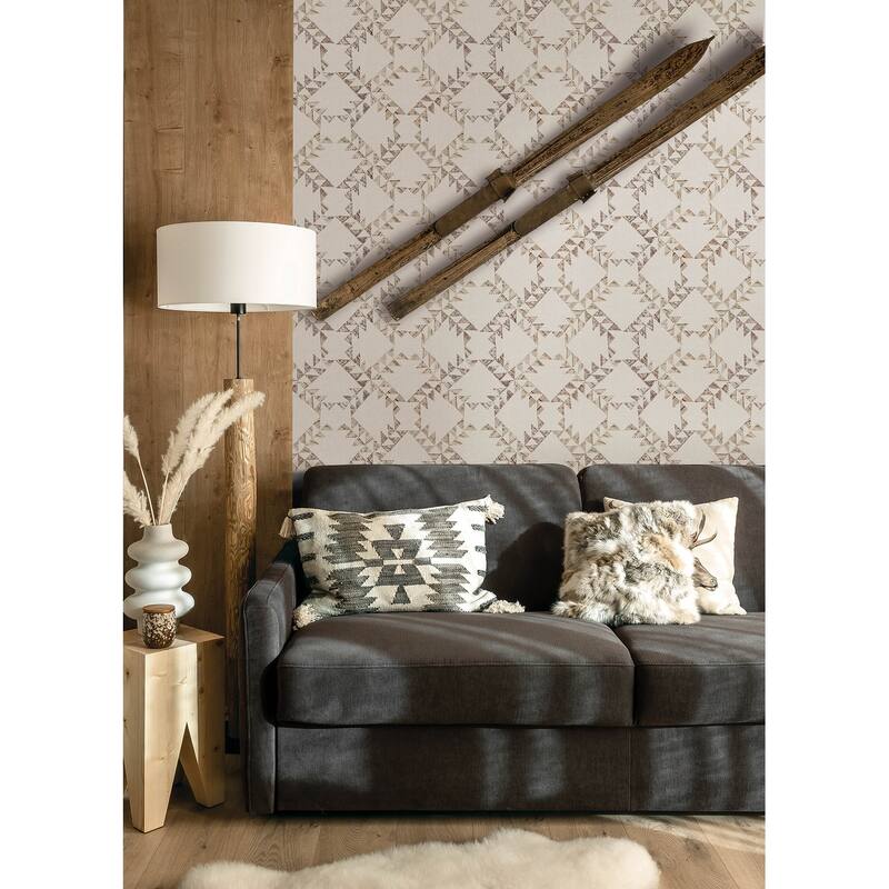 Scrap Quilt Brown Wallpaper