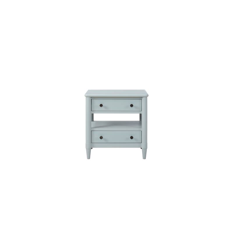 Open Nightstand Ocean Finish With 2 Drawers - Light Blue