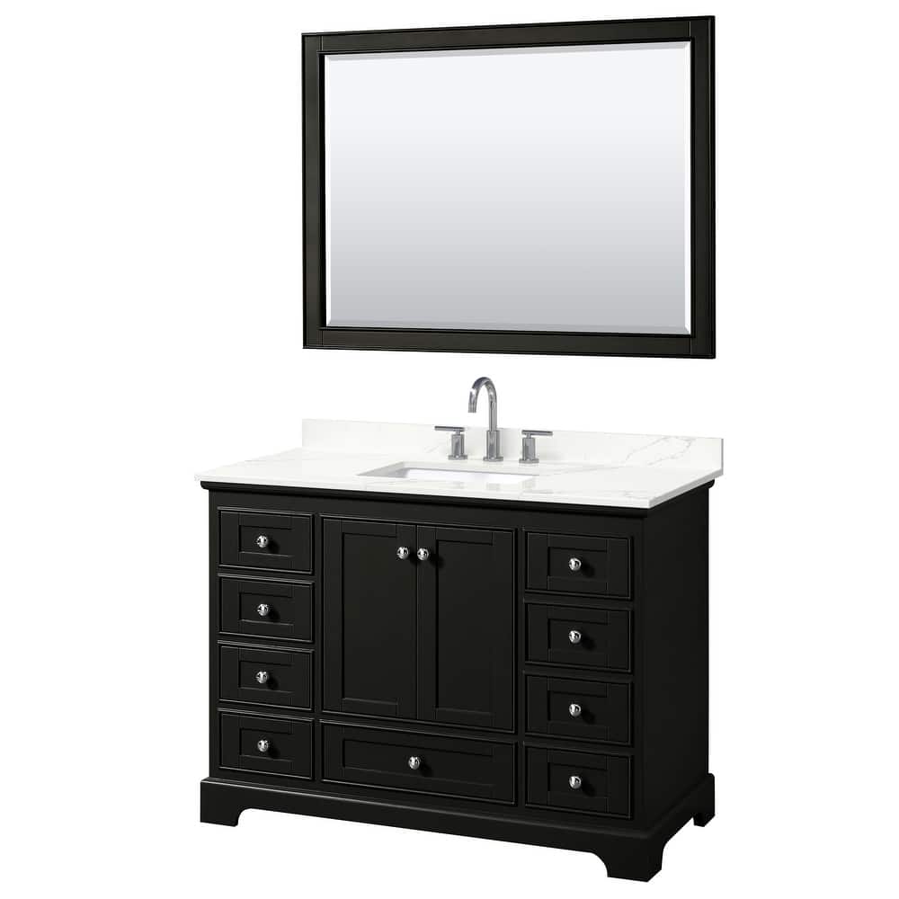 Deborah 48-inch Single Vanity, Quartz Top, 46-inch Mirror