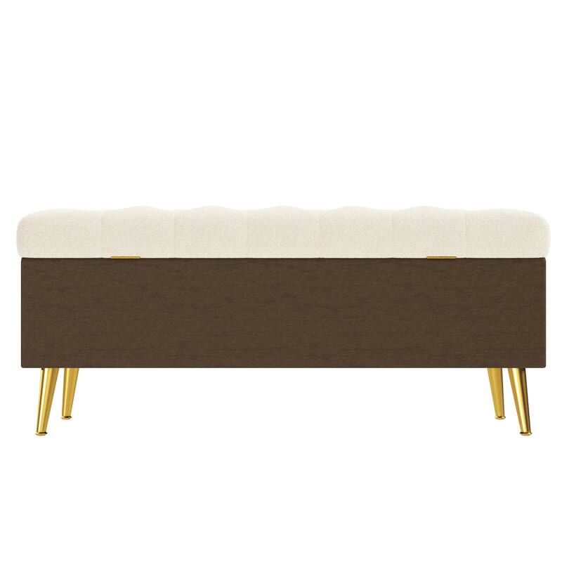 GDFStudio - Tufted 44.7" Boucle Upholstered Storage Ottoman Bench