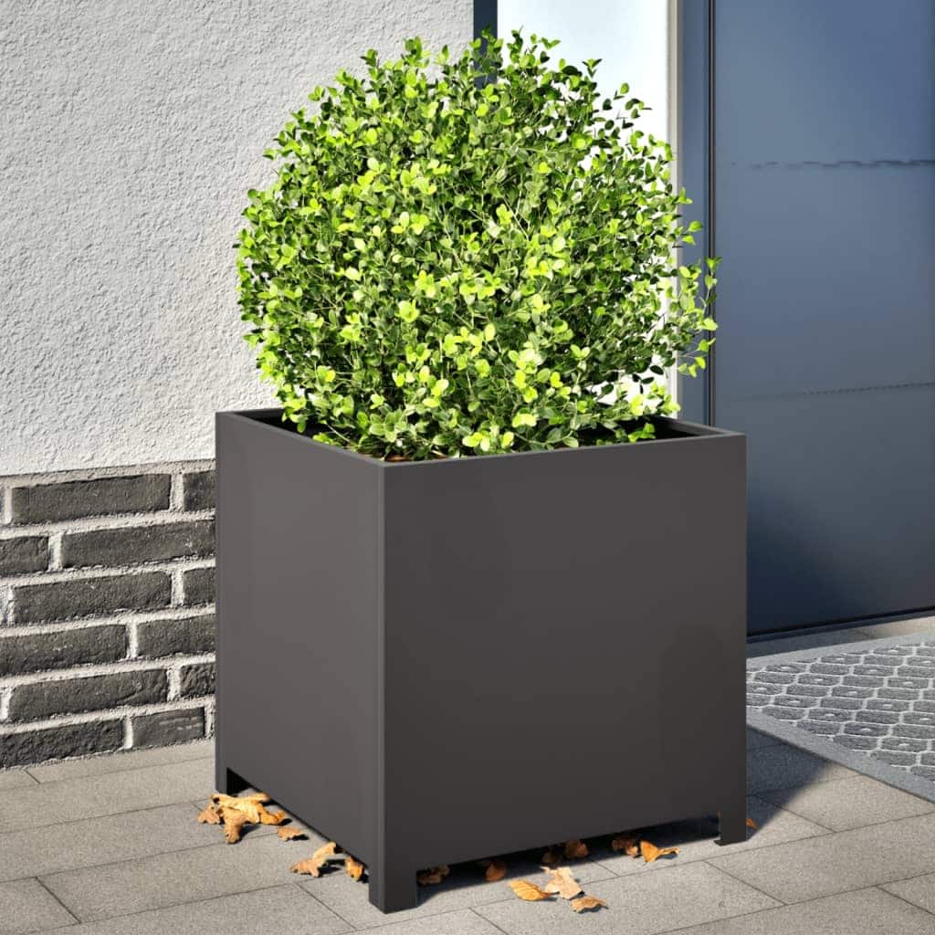 vidaXL Garden Planter Black Steel 19.7 in Durable Garden Planter - 19.7 x 19.7 x 19.7 in