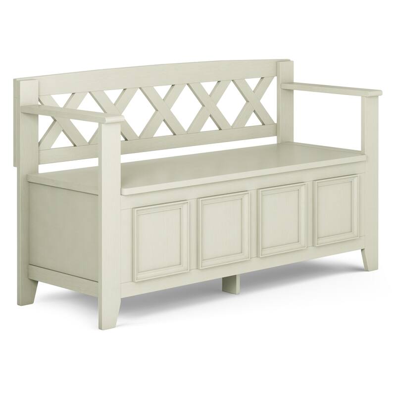 WYNDENHALL Halifax 48 inch Wide Solid Wood Transitional Entryway Bench - 48 Inches wide
