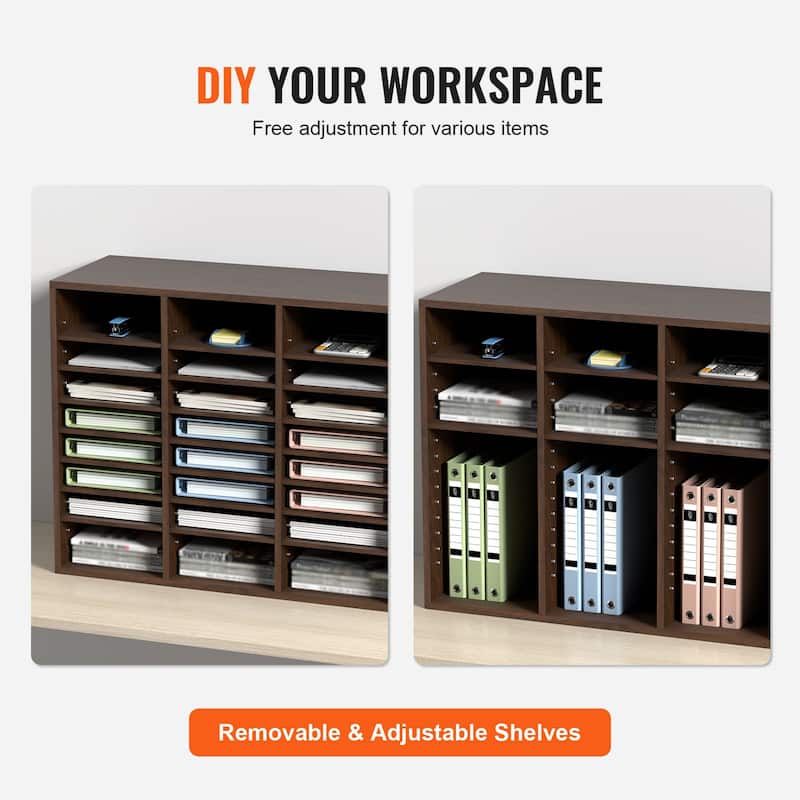 Multi-Purpose Office Literature Organizers with 24 Compartments and Adjustable Shelves Perfect Addition to Any Space