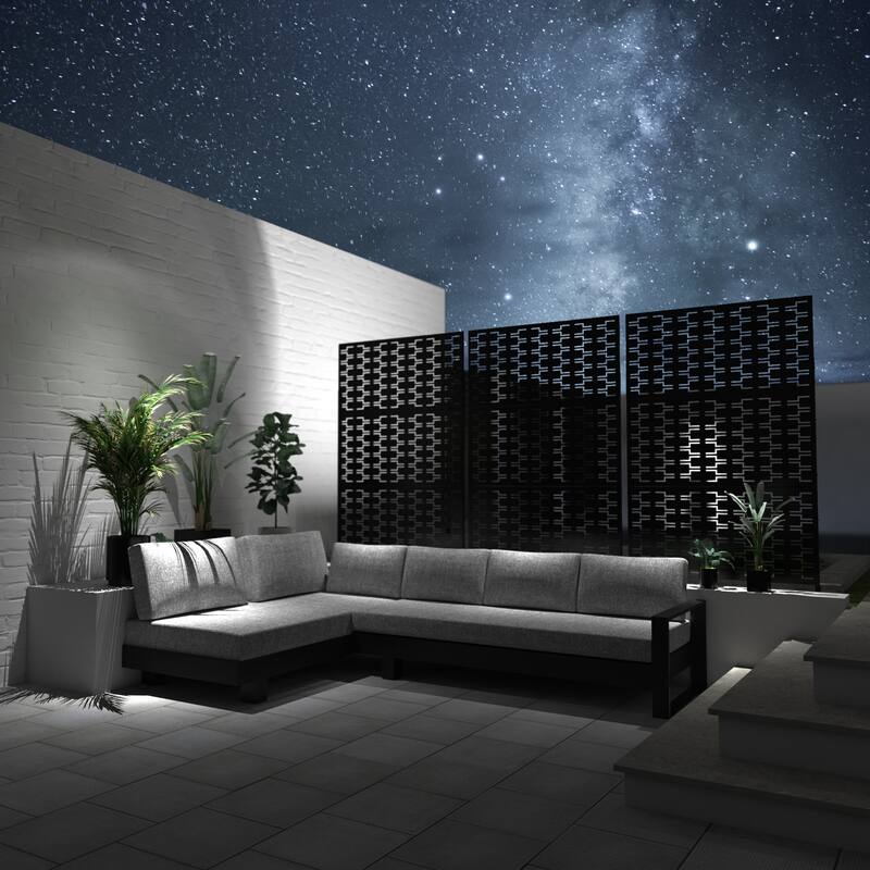Metal Privacy Screen Panel Free Standing Bricks - 76x47