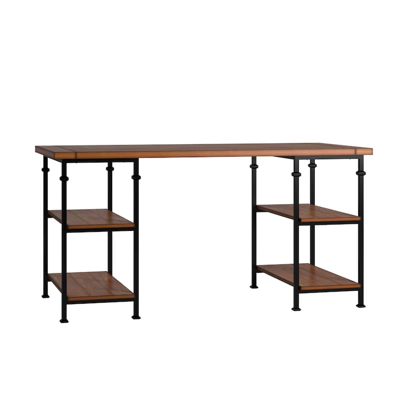 Myra Vintage Industrial Modern 3-piece Desk and 40-inch Bookcase Set by iNSPIRE Q Classic