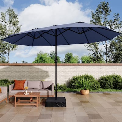 MAISON ARTS 15ft Double-Sided Patio Extra Large Twin Umbrella with Base Included