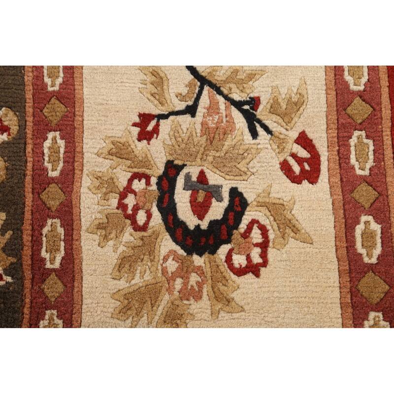 Garden Design Nepalese Vegetable Dye Oriental Wool Area Rug Handmade - 6'1" x 9'8"
