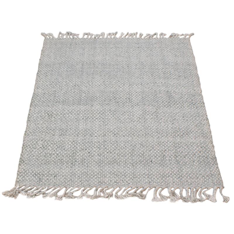 ECARPETGALLERY Braid weave Sienna Grey Wool Rug - 4'2 x 6'0