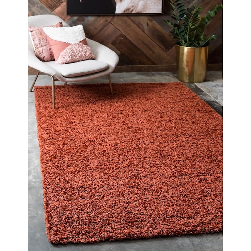 Shag Laurian Collection Area Rug - 10'x13' - Terracotta