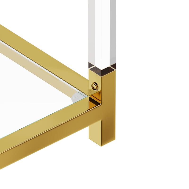 Modern Minimalist Style Gold Metal Frame With Acrylic Leg Coffee Table