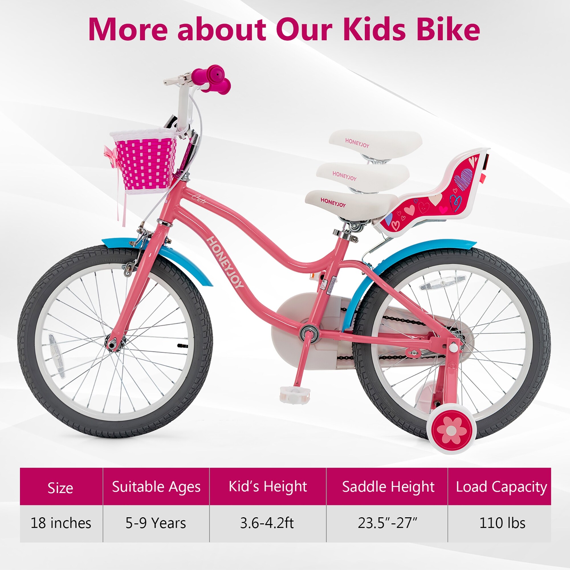 Gymax 18 Inches Kids Bicycle w/ Doll Chair & Basket Kids Gymax 18 Inches Kids Bicycle w/ Doll Chair & Basket Kids