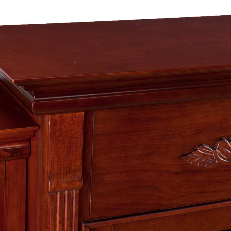 SEI Furniture Gracewood Hollow Womack 70-inch Mahogany Electric Fireplace with Bookshelves - N/A