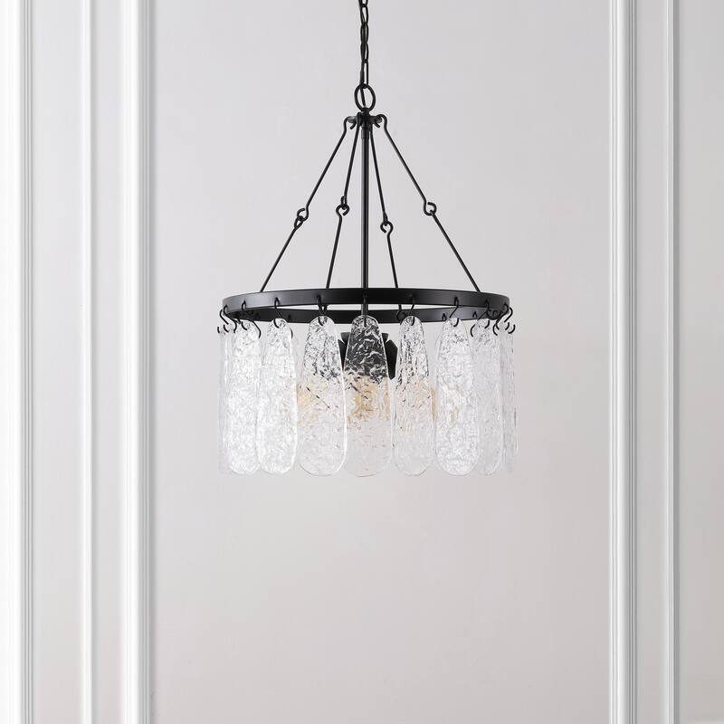 SAFAVIEH Aremythia 6-light 25-inch Chandelier - Black/Clear - 24"W x 24"D x 93"H
