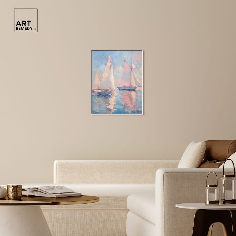 Art Remedy Set Sail Framed Sailing 1 Piece Canvas Wall Art