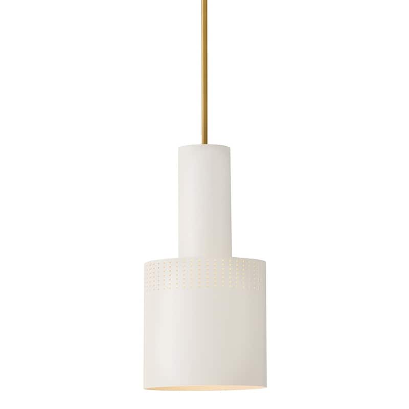 Lark 83687 Casey 9" Wide Mini Pendant - Lacquered Brass / Satin Off-White