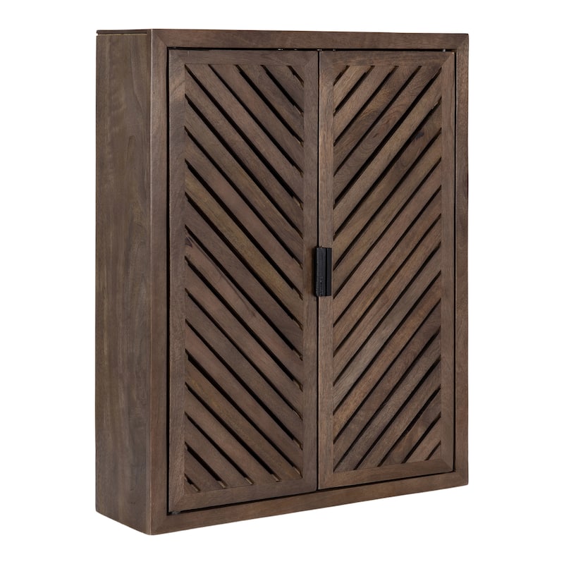 Kate and Laurel Mezzeta Tall 2-Door Bath Cabinet - 22x28 - Brown