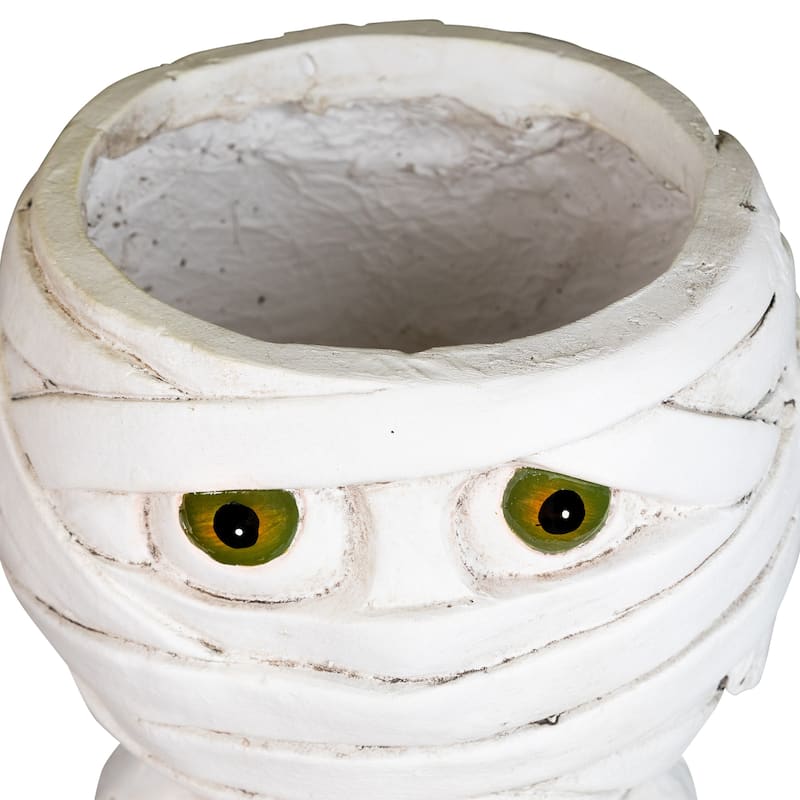 Mummy Holding Carved Pumpkin Halloween Decoration - 19.5"