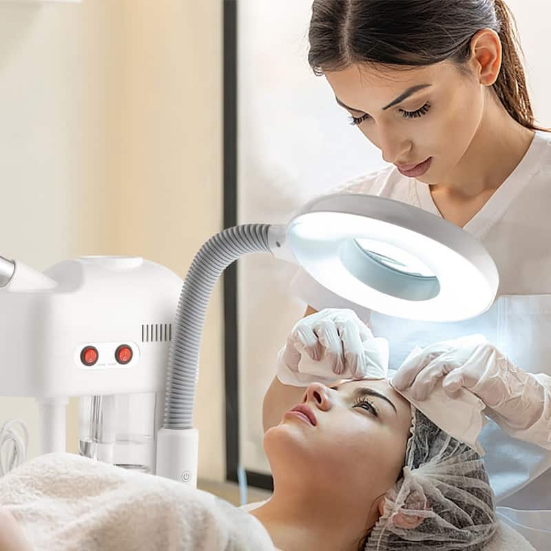 2 in 1 Facial Steamer with 3X Magnifying Lamp for Home Beauty Salon, Personal Skin Care Deep Cleaning