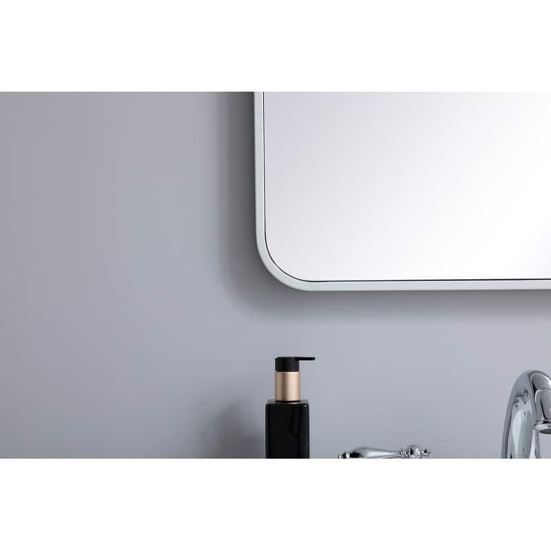 Ezra Soft Corner Metal Rectangular Mirror