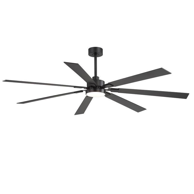 Large 72" Reversible 7-Blade Integrated Ceiling Fan with LED Light and Remote
