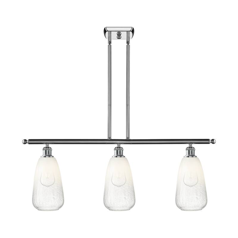 Innovations Lighting Endless Possibilities Ballston - Brookhaven Almond - 3 Light 36" Stem Hung Island Light - Polished Chrome/Opal