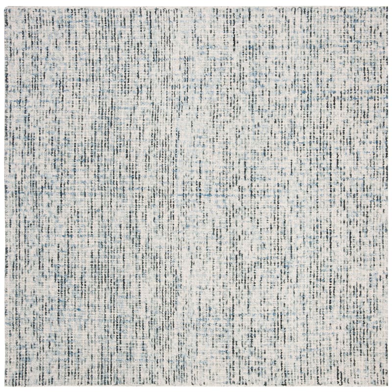 SAFAVIEH Handmade Abstract Lottie Modern Wool Rug - 4' Square - Blue/Charcoal - Square