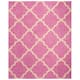 SAFAVIEH Dallas Shag Giusy Trellis 1.5-inch Thick Rug - 10' x 14' - Pink/Ivory