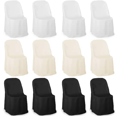 10 Elegant Wedding/Party Folding Chair Covers - Polyester Cloth