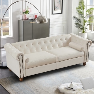 Living Room Upholstered Sofa Tufted Fabric Sofa Couch - Bed Bath ...