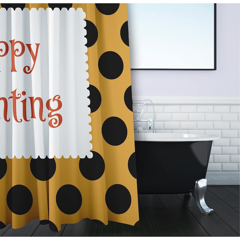 Halloween Happy Haunting Dots Shower Curtain