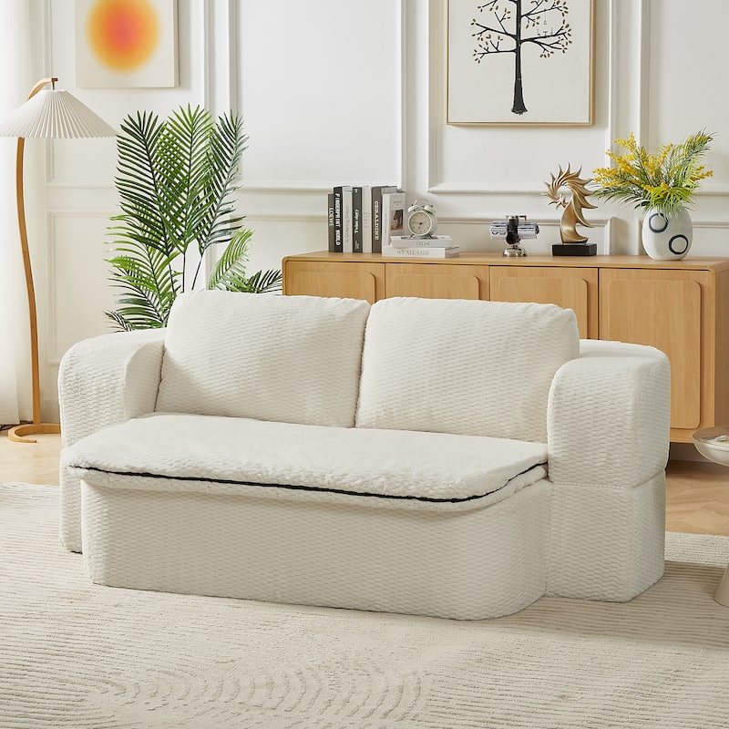 2-in-1 Folding Futon Loveseat Couch Convertible into Sleeper Sofa Bed