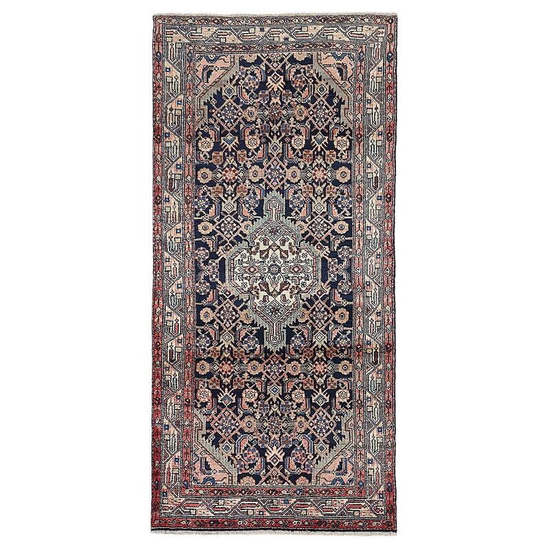 ECARPETGALLERY Hand-knotted Andelz Dark Navy Wool Rug - 3'7 x 7'5