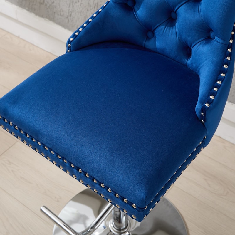 Upholstered Swivel Barstools Side Chair Set of 2
