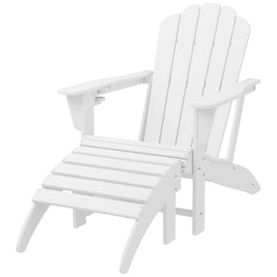 Aderson Outdoor Poly Adirondack Chair with Ottoman