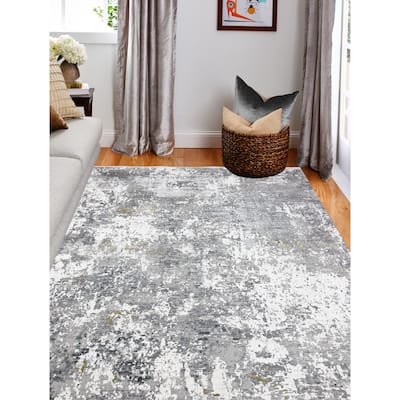 Bashian Giuliana Ivory/Grey Contemporary Area Rug