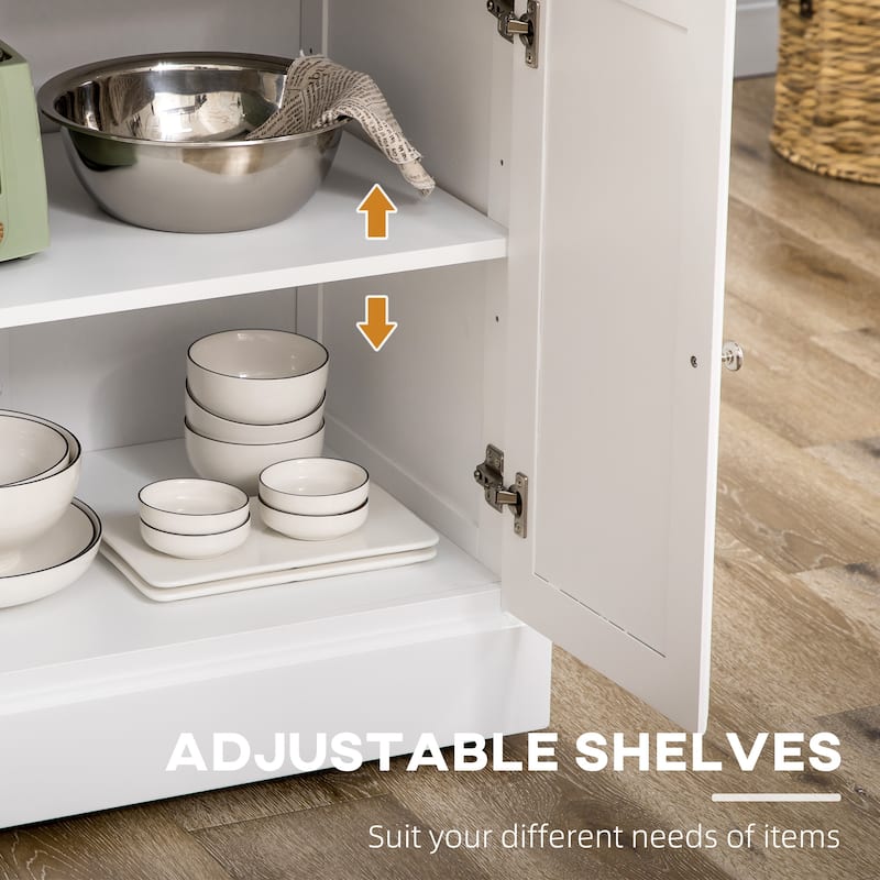 Kitchen Island with Storage, Rolling Kitchen Serving Cart with Rubber Wood Top, Storage Drawer and Cabinet