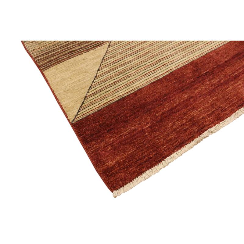 Chic hourglass Echo Gabbeh Hand Knotted Wool Area Rug